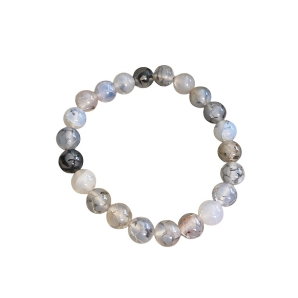 Dragon Vein Agate All Natural Crystal Stone Bracelet With Healing Properties - Picture 5 of 11